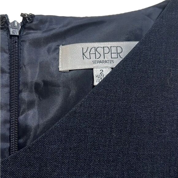 Kasper Separates dress sheath navy lined sleeveless business 2 - Picture 2 of 4
